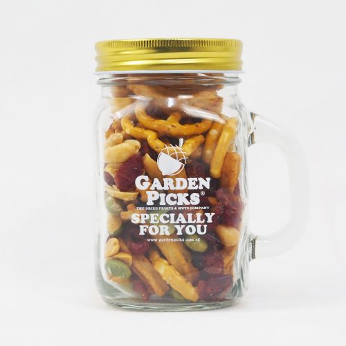 Mason Jar Gift Mug (Festive Snack Mix)